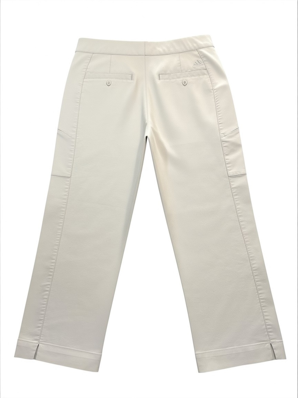Adidas Khaki Cropped Cargo Pants Zippered Pockets Cotton Blend Size 4 - Picture 3 of 6